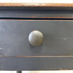 A Heavy Oak Ebonized Victorian Side Table or Console c1860