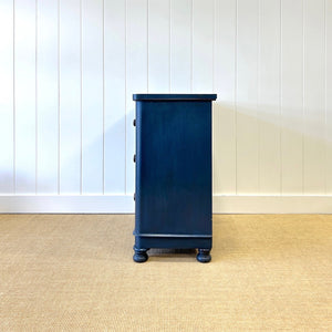 A Blue English Pine Chest of Drawers Dresser c1890