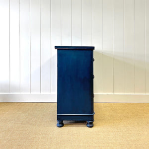 A Blue English Pine Chest of Drawers Dresser c1890