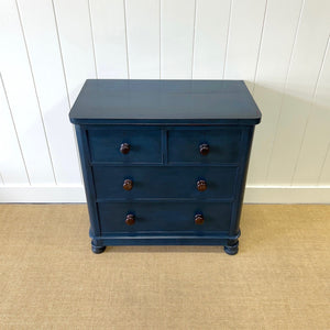 A Blue English Pine Chest of Drawers Dresser c1890