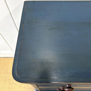 A Blue English Pine Chest of Drawers Dresser c1890