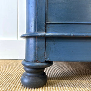 A Blue English Pine Chest of Drawers Dresser c1890