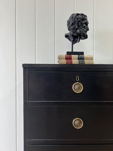An English Ebonized Georgian Mahogany Chest of Drawers Dresser c1800