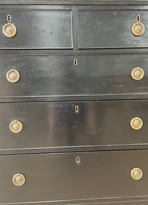 An English Ebonized Georgian Mahogany Chest of Drawers Dresser c1800
