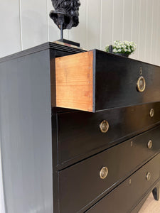 An English Ebonized Georgian Mahogany Chest of Drawers Dresser c1800