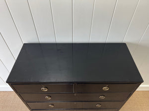 An English Ebonized Georgian Mahogany Chest of Drawers Dresser c1800