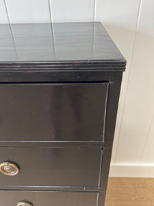 An English Ebonized Georgian Mahogany Chest of Drawers Dresser c1800