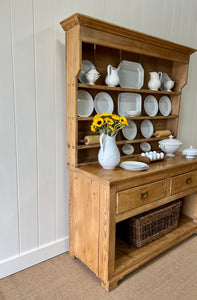 A Large Late 19th Century Pine Welsh Dresser or Cupboard