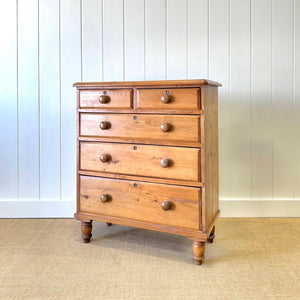 A 19th Century English Pine Chest of Drawers/Dresser with Tulip Feet