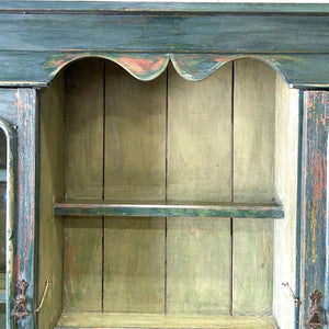A 19th Century Pine Welsh Dresser Green/Blue Paint
