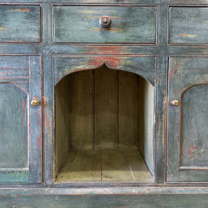 A 19th Century Pine Welsh Dresser Green/Blue Paint