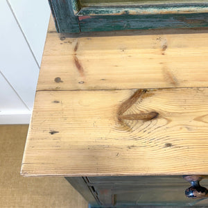 A 19th Century Pine Welsh Dresser Green/Blue Paint