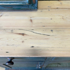 A 19th Century Pine Welsh Dresser Green/Blue Paint