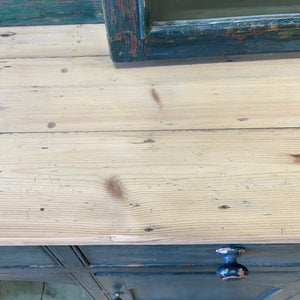 A 19th Century Pine Welsh Dresser Green/Blue Paint