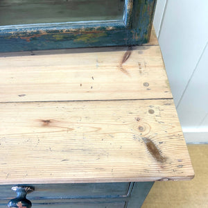 A 19th Century Pine Welsh Dresser Green/Blue Paint