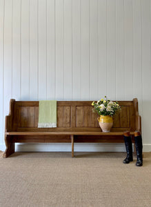 An Antique English Pine 8ft Bench c1890