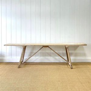 An Antique French Bleached Washboard Table c1890