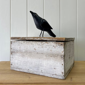 Antique White Painted Pine Box c1890
