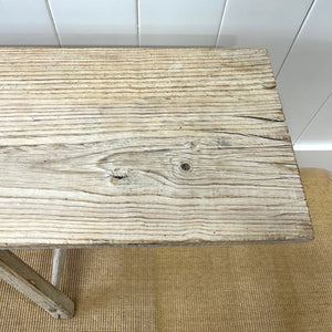 An Antique French Bleached Washboard Table c1890
