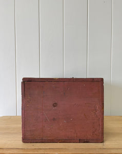 Antique Pink Painted Pine Box c1890