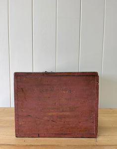 Antique Pink Painted Pine Box c1890