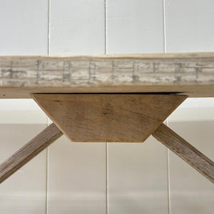 An Antique French Bleached Washboard Table c1890