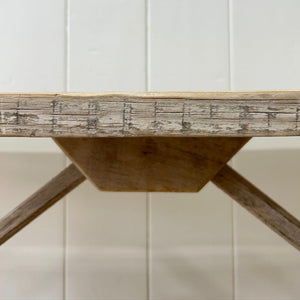 An Antique French Bleached Washboard Table c1890