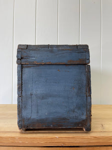 Antique Blue Painted Pine Box c1890