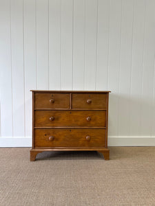 An Antique English Pine Chest of Drawers Dresser with Wooden Knobs c1890
