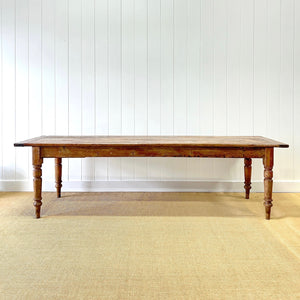An Antique Country Pine 9ft Plank Top Dining Table