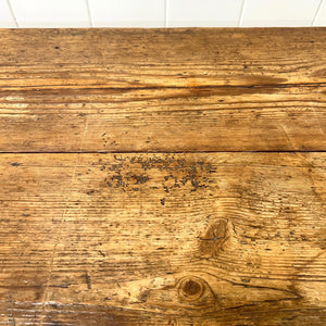An Antique Country Pine 9ft Plank Top Dining Table