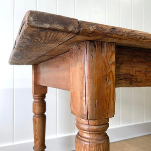 An Antique Country Pine 9ft Plank Top Dining Table
