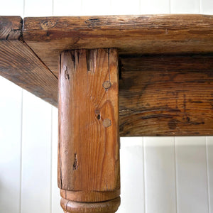 An Antique Country Pine 9ft Plank Top Dining Table