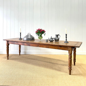 An Antique Country Pine 9ft Plank Top Dining Table