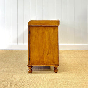 Antique English Pine Pedestal Desk with Gallery c1890
