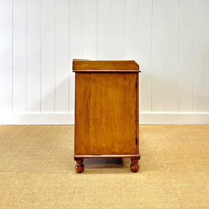 Antique English Pine Pedestal Desk with Gallery c1890