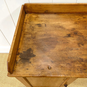 Antique English Pine Pedestal Desk with Gallery c1890