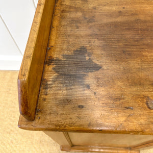 Antique English Pine Pedestal Desk with Gallery c1890