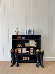 A Short and Narrow 19th Century English Ebonized Mahogany Bookcase
