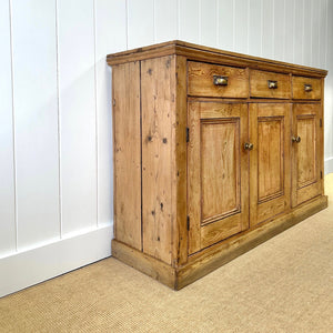 A Handsome Antique English Pine Sideboard c1890