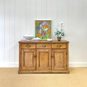 A Handsome Antique English Pine Sideboard c1890