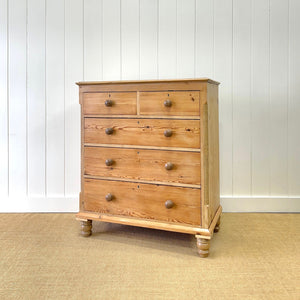 A 19th Century English Pine Chest of Drawers/Dresser with Tulip Feet
