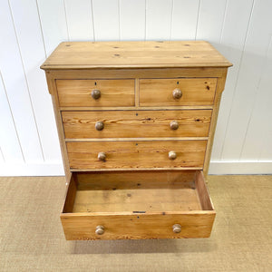 A 19th Century English Pine Chest of Drawers/Dresser with Tulip Feet