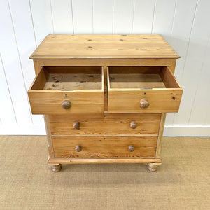 A 19th Century English Pine Chest of Drawers/Dresser with Tulip Feet