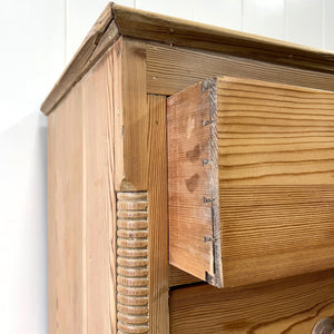 A 19th Century English Pine Chest of Drawers/Dresser with Tulip Feet