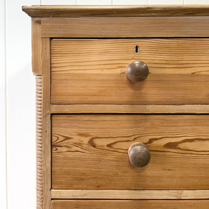 A 19th Century English Pine Chest of Drawers/Dresser with Tulip Feet