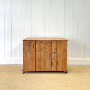 An Antique English or Cornish Pine Chest of Drawers Dresser on Castors c1890