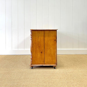 An Antique English or Cornish Pine Chest of Drawers Dresser on Castors c1890