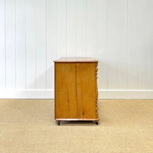 An Antique English or Cornish Pine Chest of Drawers Dresser on Castors c1890