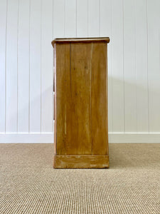 An Antique English Pine Chest of Drawers Dresser with Wooden Knobs
